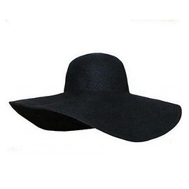 erioctry Frauen Mädchen Großer Rand Garten Strand Big Summer Sun Hat Pool Garten Strand Strohhut für Urlaub Reise Schwarz
