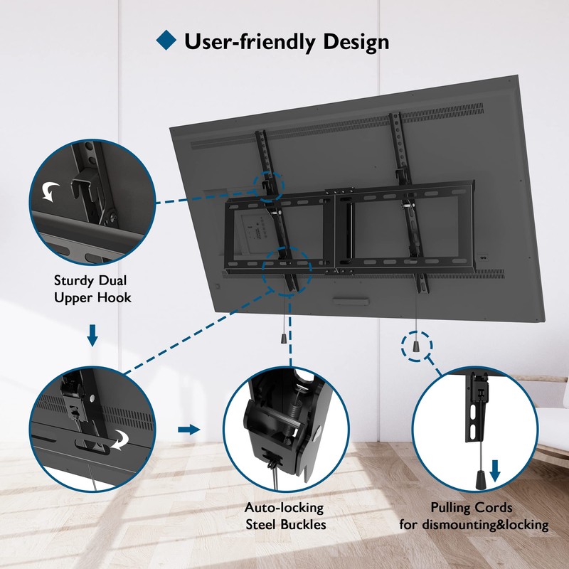 BONTEC TV Wall Mount for 37–85 Inch TVs, Tilting TV