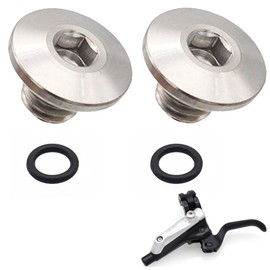 Pack of 2 Bicycle Bleed Screw O-Ring Oil Cap Screw for Split Bicycle Body TC4 Titanium Alloy M5 x 10 mm Screws Compatible with Shimano XT SLX Zee Deore LX (Silver)