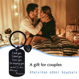 Boyfriend Girlfriend Valentines Day Gifts for Wife Husband I Love You Gifts for Her Husband Birthday Gift for Fiance Fiancee Romantic Keychain Gifts for Bride Groom Valentines Gifts for Mr Mrs