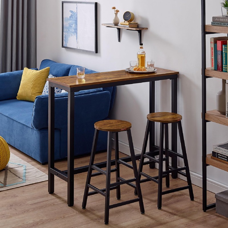 Mr IRONSTONE Bar Table, 47" Pub High Top Table Rectangular