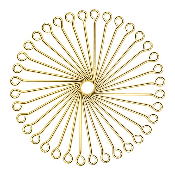 Toaob 200 Pieces 24 mm Golden Brass Chain Pins Rivet
