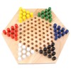 Chinese Checkers Set With Multiple Chess Pieces Wooden Board Interactive