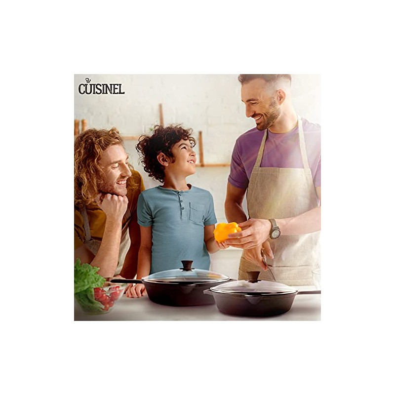 Cuisinel Cast Iron Skillet Set - 10" + 12" Frying