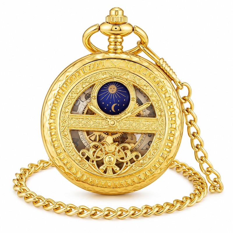 Vintage Mechanical Pocket Watch for Everyday Style – Hollow Star