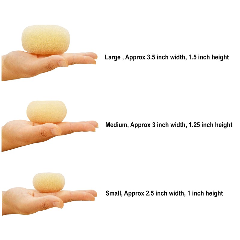 Beaute Galleria 3 Pieces Hair Donut Bun Maker Ring Style