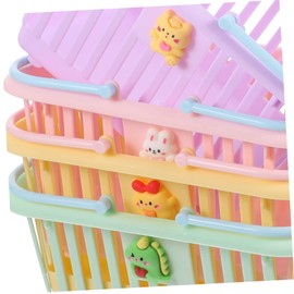 CIYODO Plastic Storage Container for Toys Doll Storage Kids Play Shopping Basket Small Toy Baskets