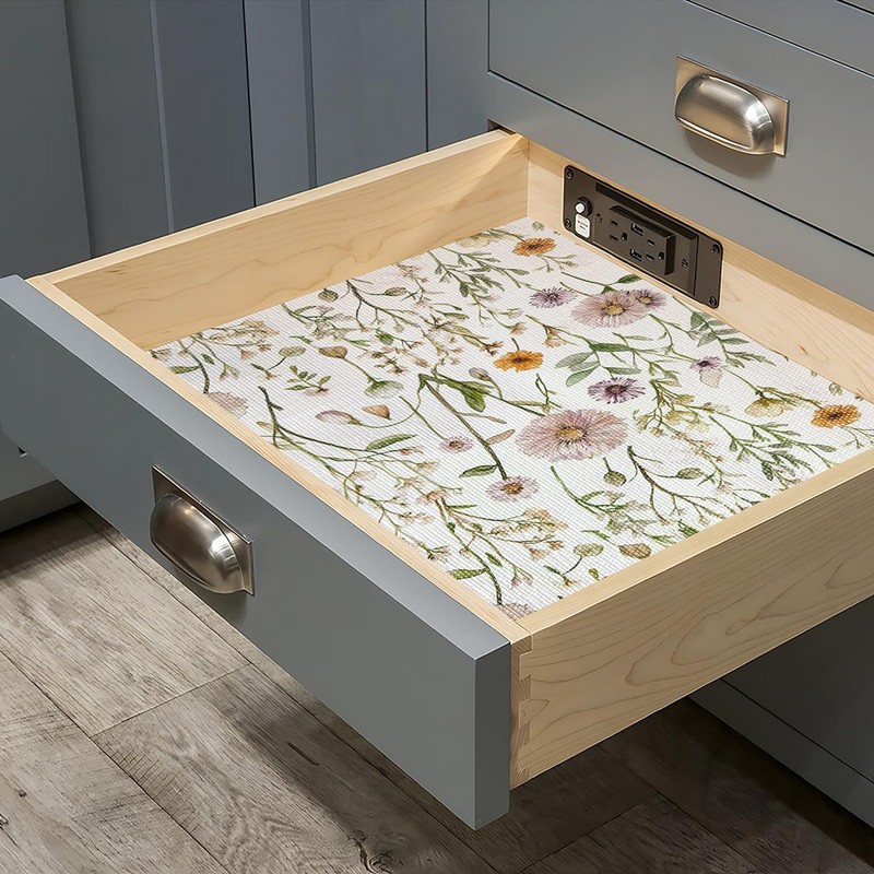 Tatyanna Drawer and Shelf Liner for Kitchen Cabinets Non Adhesive