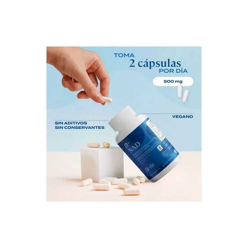 B-fit Nad 500mg 90 Cápsulas Suplemento Anti Aging