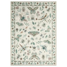 Insect Print Area Rugs, Non Slip Washable Rugs for Living Room,Modern Bedroom Rug Under Bed Large Carpet for Room Decorsize: 160*230cm, color: White