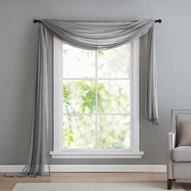 560 Pelmet Transparent Voile Freehand Decoration, 600 x 140 cm