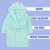 Metzuyan WS-AW22 Kids Girls Plain Dressing Robe Hooded Mint Bath