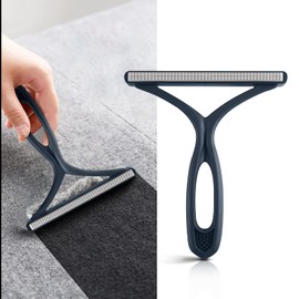 Double-Sided Portable Lint Shaver, Portable Lint Remover Fuzz Shaver Cashmere Comb for Wool Cashmere and Other Fabrics (Dark Blue)