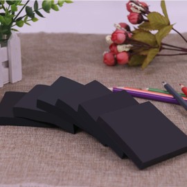 Black Sticky Notes - 6 Pads of 3 x 3 Inch Self-Stick Notes with 100 Sheets per Pad - Easy Post Notes for Office, School, and Home Use - Stylish Black Color