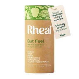 Rheal Gut Feel 150g – Gut Health Superfood Blend with Actazin® Kiwi, Aquamin® Calcium & Ginger – Supports Digestion, Bloating & Bowel Regularity – Gluten-Free. 30 Servings