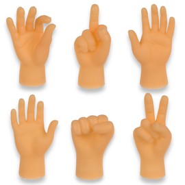 Set of 6 Finger Puppets Hand Gestures Funny Finger Puppets for Adults 6 Different Plastic Gestures Approx. 6-8 cm Large