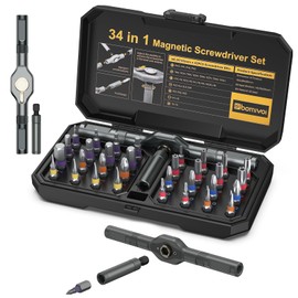 Ankilo 34 in 1 Magnetic Screwdriver Set, Ratchet Screwdriver Set, Multi Bit Magnetic Sets with Ratcheting Handle, Repair Tool Kit for Home Furniture Computer Bicycle, DIY Best Gift for Father Day