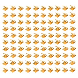 dophee 100Pcs Ribbon Clamps Crimp Ends with Loop, Beads Clasps Hook Tips Clips Connectors Cord Ends DIY Craft Kit for Jewelry Making Bracelet Closures, Gold, 6mm