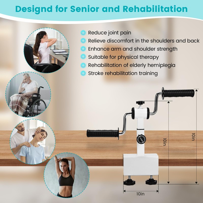 Arm Bike for Physical Therapy with Anti Slip, Desktop Clamp