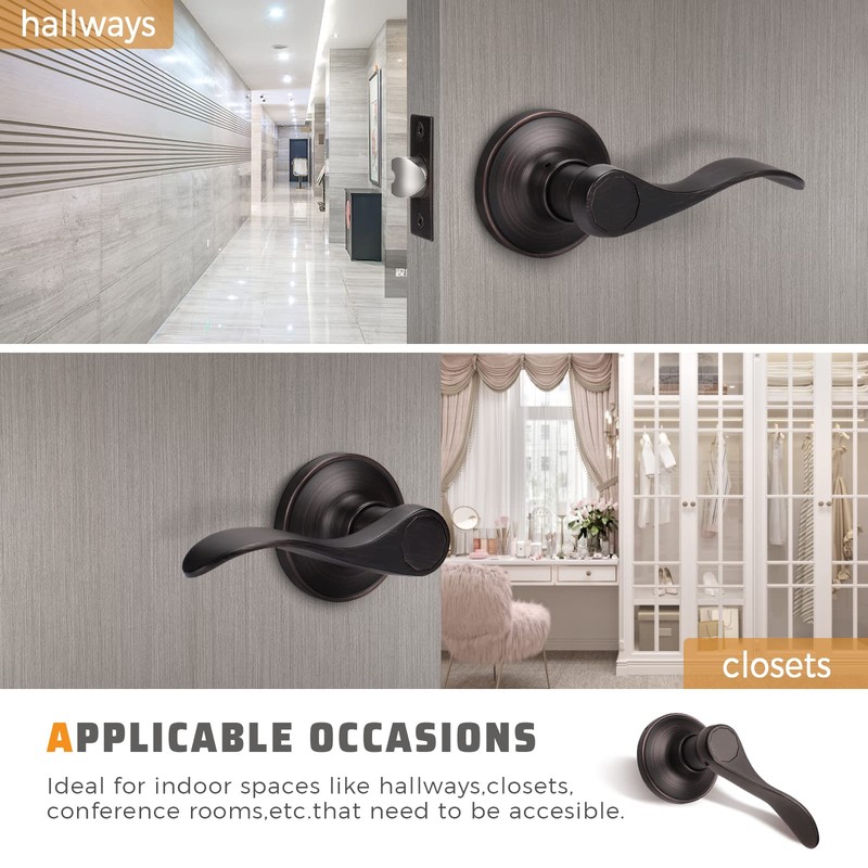 KNOBWELL 5 Pack Interior Door Handles Oil Rubbed Bronze Door