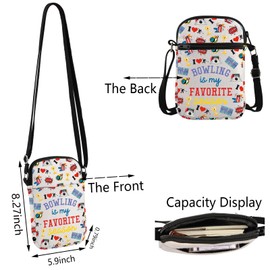 FOTAP Bowling Is My Favorite Season Crossbody Bag Bowling Gift Bowling Lover gift Game Day Sports Gift (Bowling Is CR)