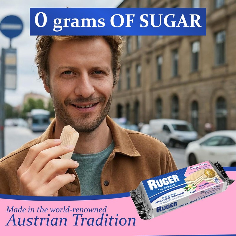 RUGER Sugar-Free Vanilla Wafers 1.6 Ounce (Pack of 12) -