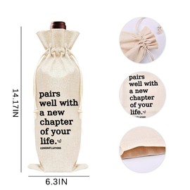 Sudaporn Wine Bag Going Away Gifts for Coworker Women Retirement Wine Gifts Bag for Men New Beginnings Champagne Bags for Coworker Friends Pairs Well with a New Chapter of Your Life Leaving Gifts