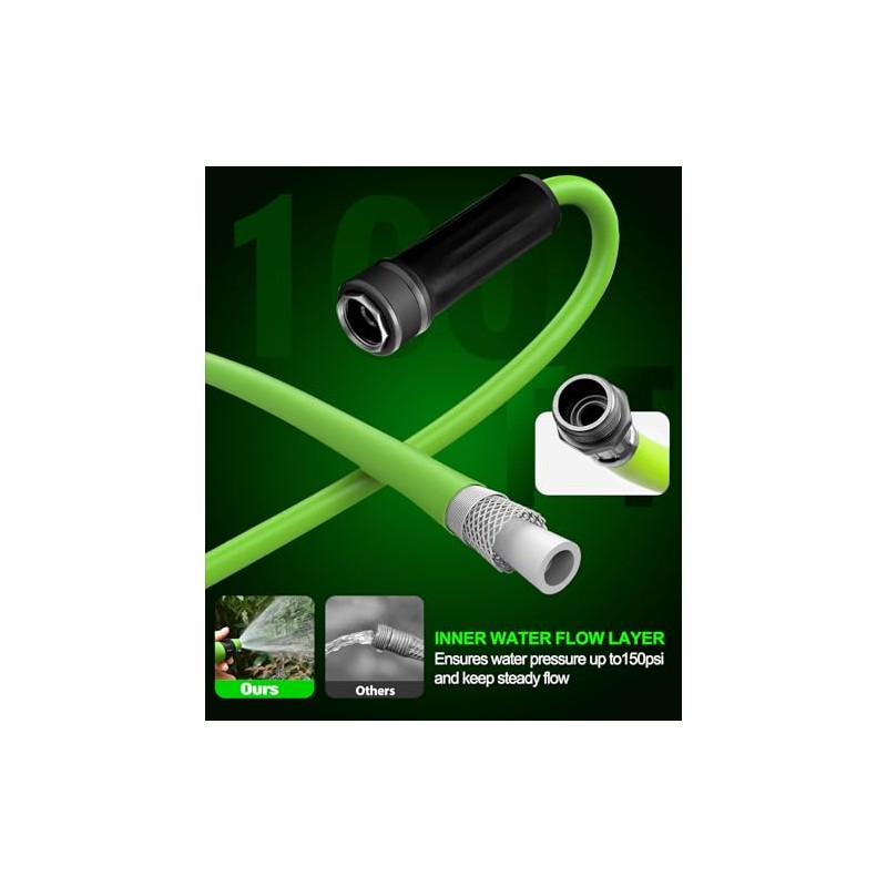 GAOLLY Garden Hose 5/8 in. x 100 ft.,Lightweight All-Weather Water