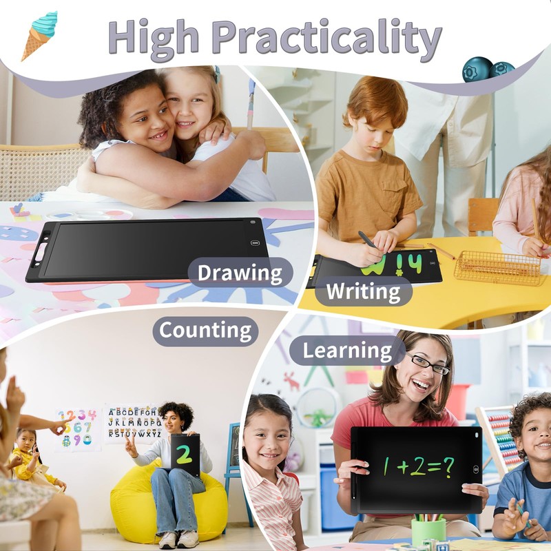 Genialba LCD Writing Board 12 Inch Colourful LCD Writing Tablet