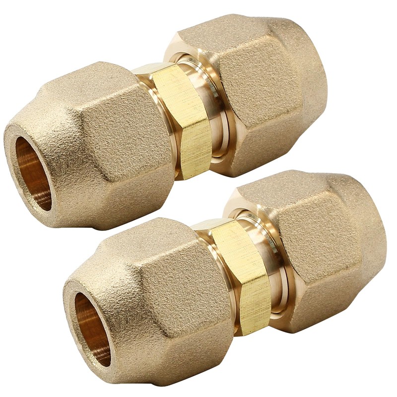 Opfiue 2PCS Copper Pipe Extension Joint Connectors, Air Conditioning Coupling
