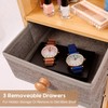 Makeup Organizer Countertop With Brush Holder For Vanity, Large Bamboo