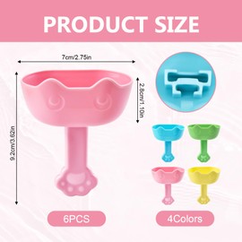 Pack of 6 Drip-Free Ice Lolly Ice Holders, Ice Holder Children, Ice Moulds Ice Lolly Children, Reusable Popsicle Holder, Safe Ice Cream Holder for Toddlers, Adults (Four Colours)