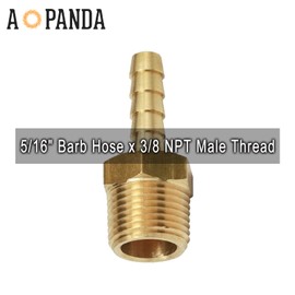 AOPANDA Brass Barb Hose Fittings 5/16" Hose ID Barb x 3/8 Male NPT Pipe Adapter