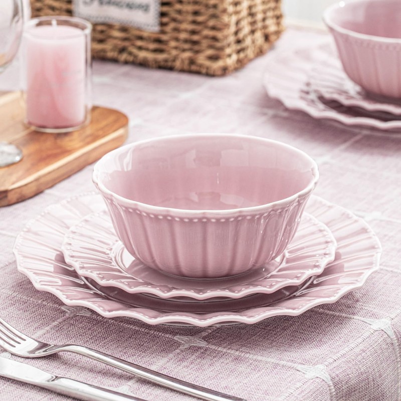 HOMBENE Pasta Bowls Set for 4, 25oz Ceramic Soup Bowls,