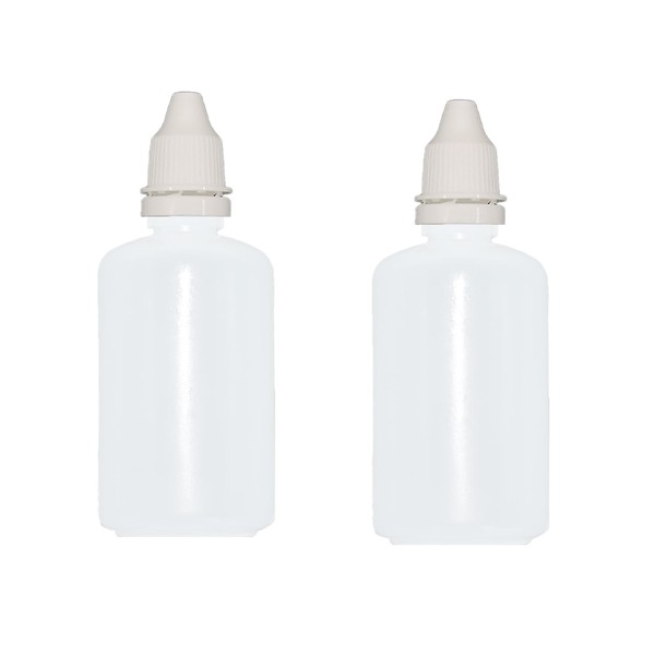 Boguish 2Pcs Plastic Dropper Bottles, 50ml/1.7 oz Empty Squeezable Dropper