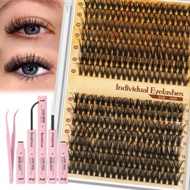 Cluster Lashes Kit 30D+40D Individual Eyelashes Mixed 12-18mm Kit with Waterproof Lash Bond and Seal, Lash Tweezer Lashes Individual Cluster Natural Look at Home(30+40-kit)