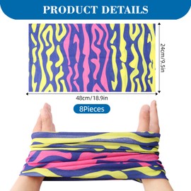 8 PCS Multifunctional Headwear Outdoor Scarf, Unisex Headwear Face Coverings, Sport Seamless Headwear Bandana, Colorful Elastic Headband Bandana, Sun Protection Outdoor Scarf for Yoga Cycling Hiking