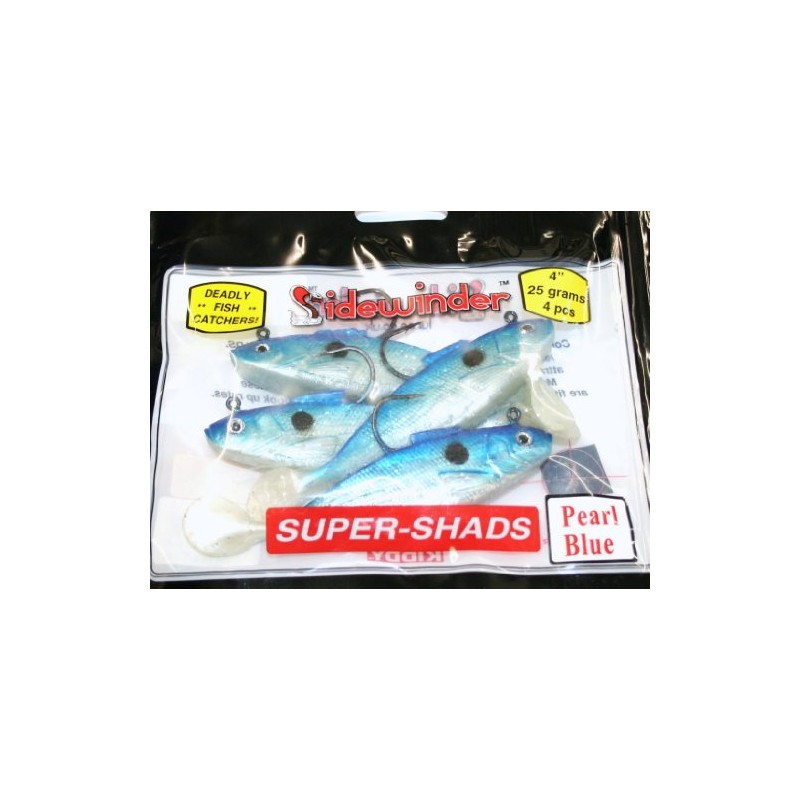 Kiddy Sidewinder 4" Super Shads - 25g - Pearl Blue