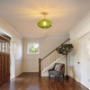 Feasey Green Semi Flush Mount Ceiling Light,Glass Ceiling Light Fixture
