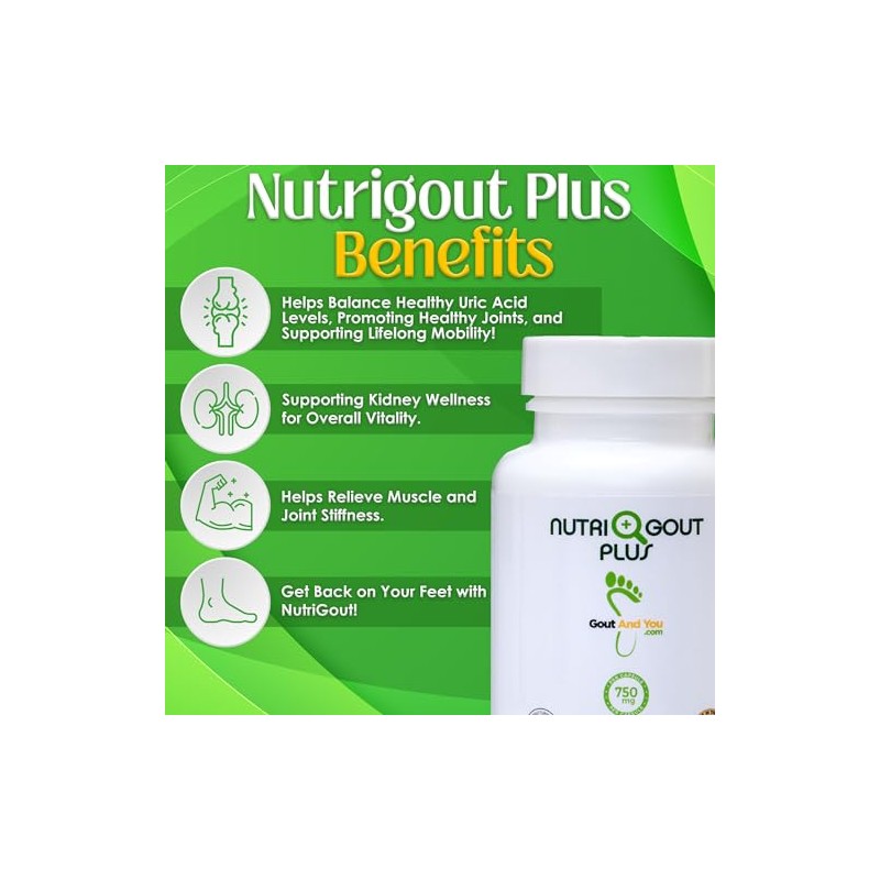 NutriGout Plus Uric Acid Supplement and Extra Strength Joint Discomfort