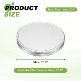 PATIKIL 52mm x 1mm Metal Lens Cap, Universal Lens Filter Stack Cap Aluminum Camera Filter Protective Case Slim Stack Fits 52mm x 1mm Screw Size Round Fader for Cameras, Silver