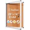 SWANCROWN Enclosed Bulletin Board,Lockable Cork Noticeboard for School Office,Wall Display