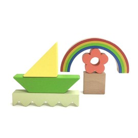 Picture Book Tsumiki TM-TMK-0101 MORI/Basic Tsumiki Set, Wooden Building Blocks Toy