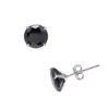 Black Cubic Zirconia Studs Sterling Silver Earrings for Men Women,