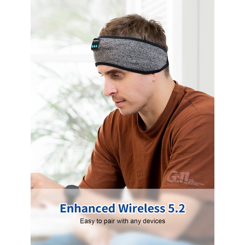 Sleep Headphones Sports Headband, Adjustable Wireless Headband Headphones, Long Time