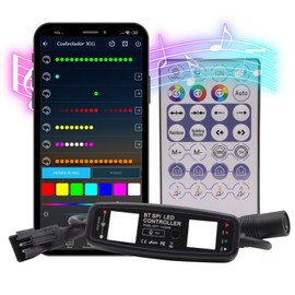 Control LED Pixel con Bluetooth para Tira LED WS2811-12, Fácil Instalación y Configuración, Control Inalámbrico desde App para Iluminación RGB, Ideal para Proyectos Creativos