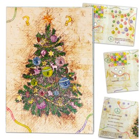 3X Set Puzzle Greeting Christmas Cards for Puzzle Enthusiasts. Clever Combination of Christmas Card & Escape Room