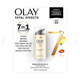 Olay Total Effects Face Moisturizer SPF 15, Fragrance-Free 3.4 fl. oz.