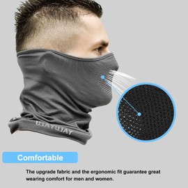 YALUYALU Half Balaclava Face Mask for Outdoor Sports, Windproof Neck Gaiter for Winter Ski,Breathable Cycling Hiking Running Bandanas for Men & Women(Grey)