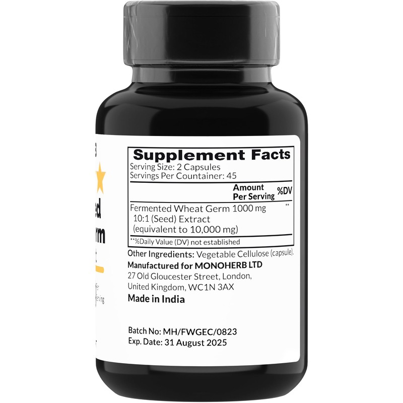 MONOHERB Fermented Wheat Germ Extract 1000 mg - 90 Vegetarian